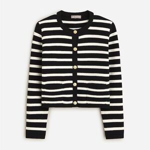 Emilie sweater lady jacket in stripe in Black/ivory size XS